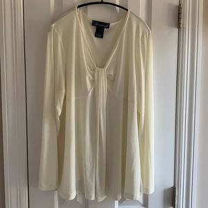 Susan Graver Style- Long Sleeve- Ivory- Size XL